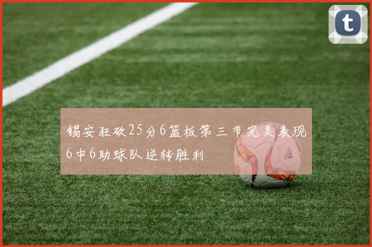 锡安狂砍25分6篮板第三节完美表现6中6助球队逆转胜利